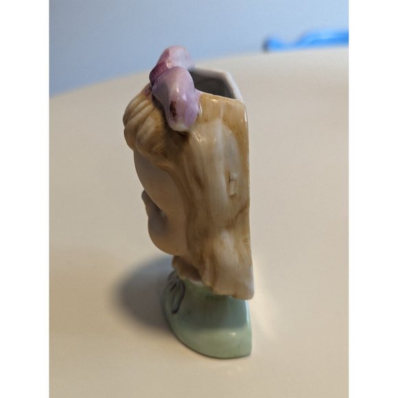 Vintage Made in Japan Lefton Norcrest Porcelain Bisque GIRL Wall Pocket Plaque - Picture 3 of 8